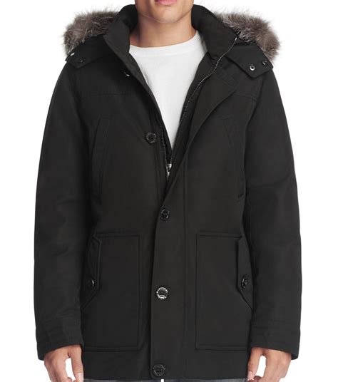 michael kors black men's jacket|michael kors black winter coat.